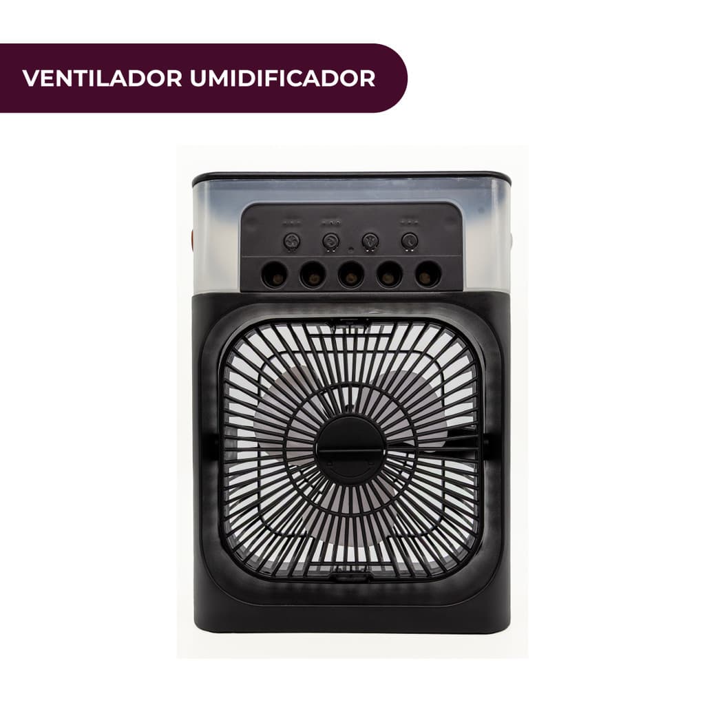 Mini Ar Condicionado Climatizador Umidificador Ventilador Portátil USB Led Quarto Mesa Reservatório