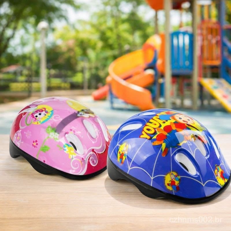 Capacete de Segurança Infantil Azul / Rosa Ajustável Proteção Criança Bike Patins Skate
