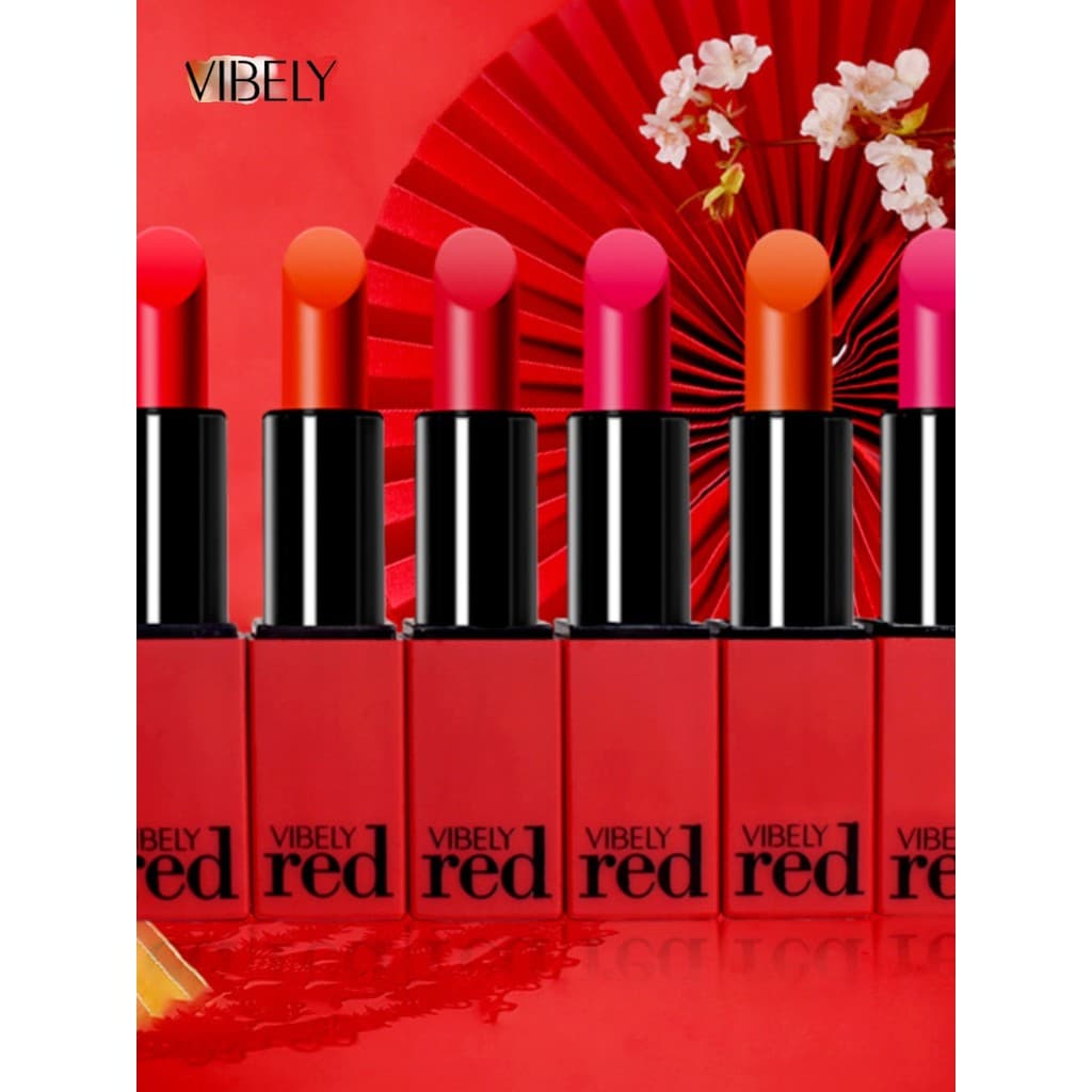 VIBELY Red Lip Cosméticos Mel Palavras Fosco Batom Veludo 999 Genuíno Vermelho Chinês 10 Cores Maquiagem