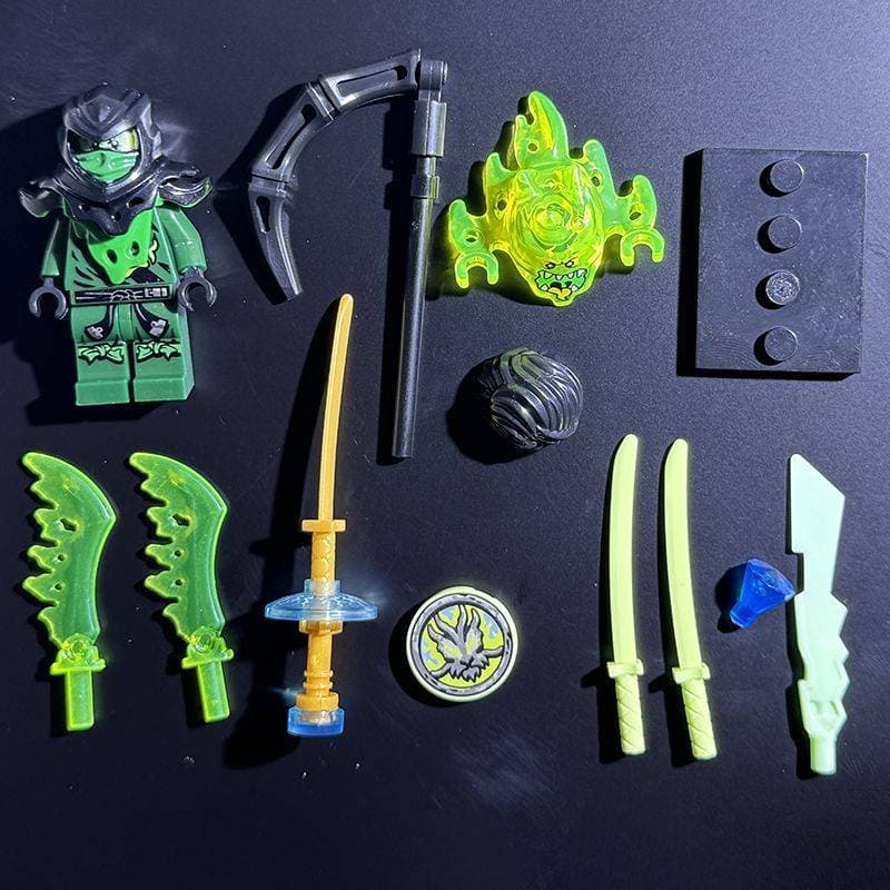 Fantasma Ninja mestre bloco de construção minifigura acessório estilo moro moro arma montagem bloco construção brinquedo