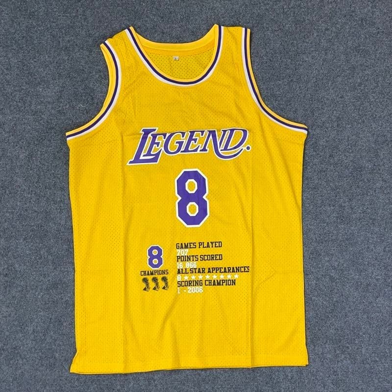 Uniforme de basquete estampado em malha americana de comprimento médio Sports Lakers Legend No. Top solto de dança de ru