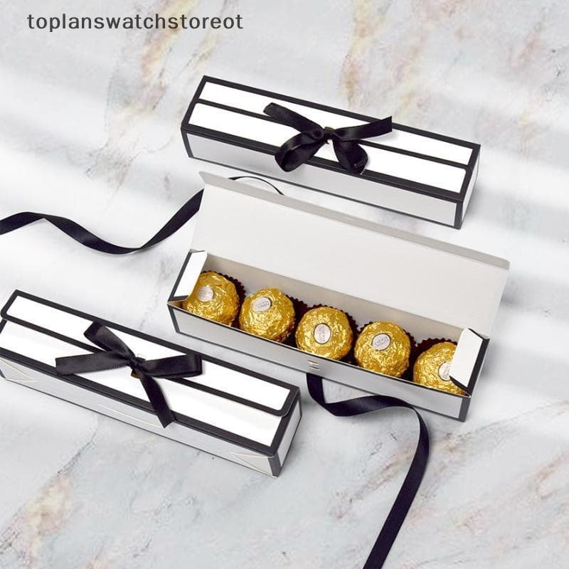 TOL 10 Pçs Dia Dos Namorados Simples Longo Borboleta Nó Chocolate Doces Caixa De Papel Estilo Coreano Única Grade Favor
