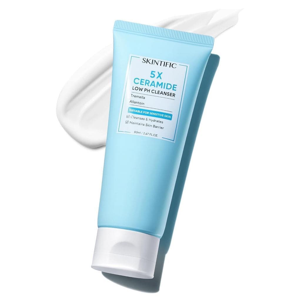 TIFIC5X Limpador Facial com Baixo Teor de Ceramidas, Limpador Facial Suave e Hidratante, Contém ácido hialurônico, Limpa