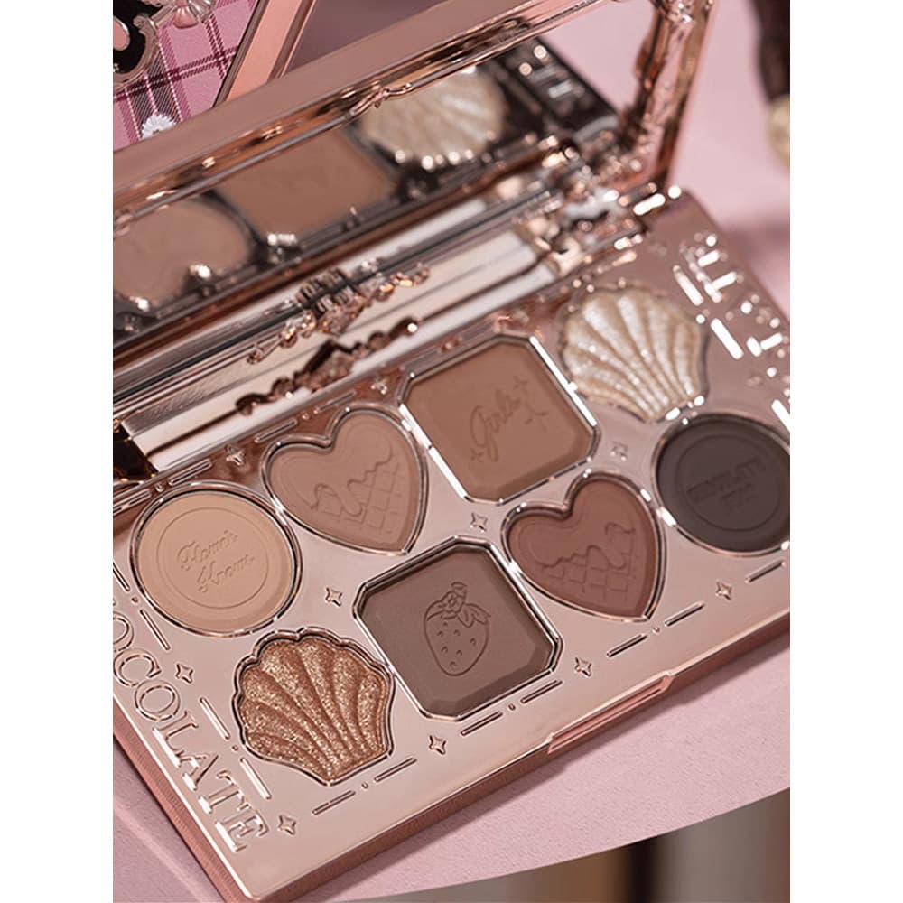 Flor sabe paleta de sombras loja de Chocolate oito 8 cores cor terra cinza rosa quebra-nozes morango Rococo sombra