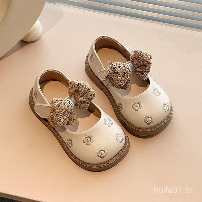 Tênis Infantis para Meninas, Elegantes e Confortáveis, Sapatos de Princesa para Bebês, Sapatilhas com Laço LLB0