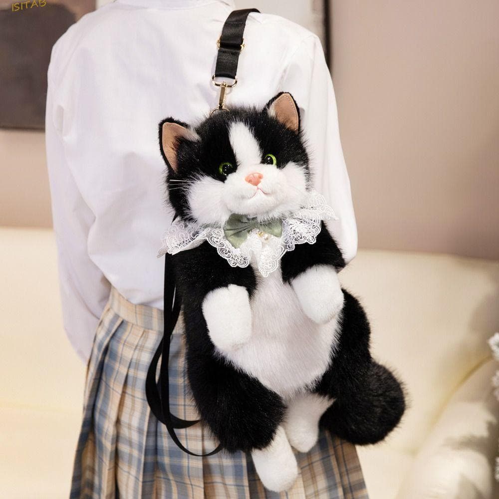 Mochila Simulada De Gato De Fantoche ISITAB , Bolsas Escolares Pelúcia Super Realistas De Desenho Animado , Bichos De