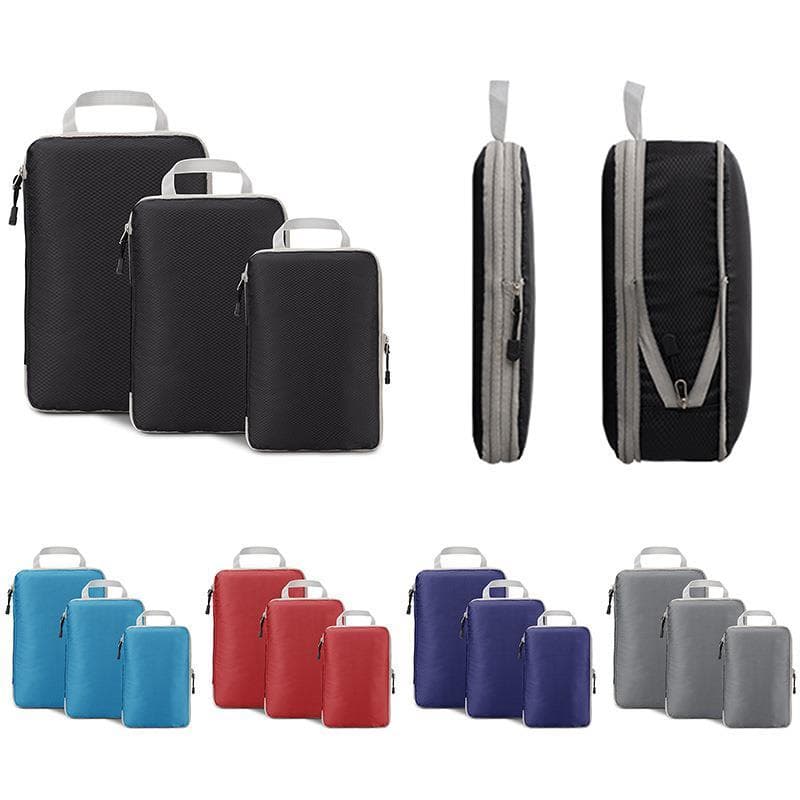 Conjunto de armazenamento de viagem portátil zíper saco de armazenamento de náilon saco de armazenamento organizador de