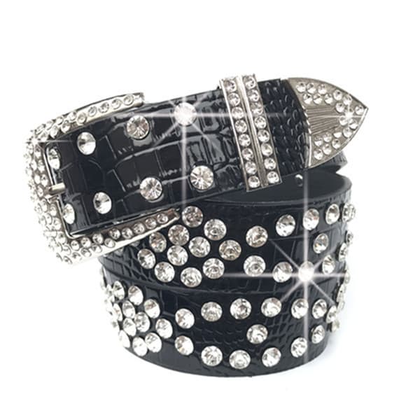 | cinto masculino couro legítimo | ♞Com cinto de diamante estilo feminino strass diamantes moda All-Match branco decoraç