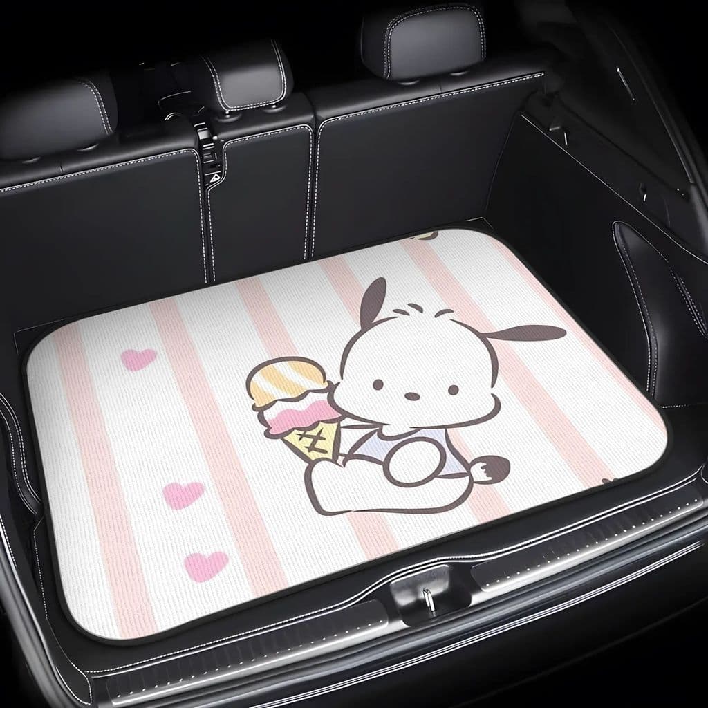 1 Sanrio Pudding Dog Car Trunk Mat Antiderrapante Tapete resistente para animais de estimação Lavável Bens Tapete protet