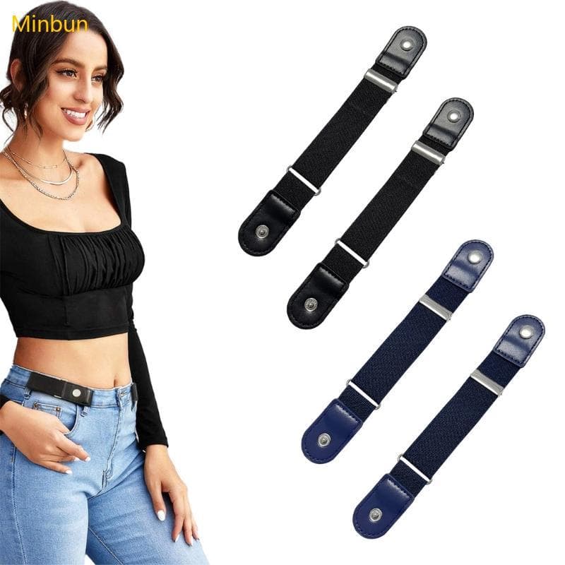Minbun 2 Unidades Cintos Flexíveis Para Calças Tecido PU Design Agulha Autotravante