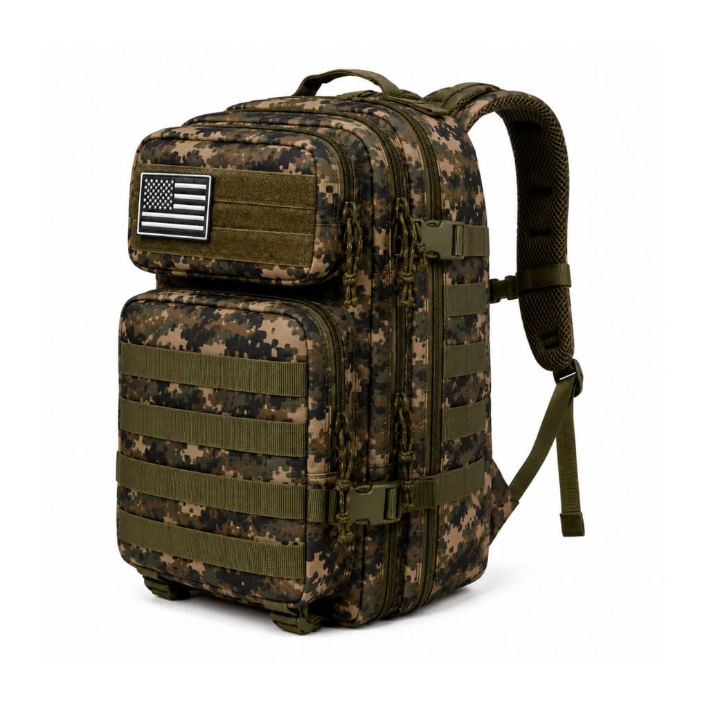Mochila Tatica Grande Para Viagem e Trilha Sistema de Faixas Molle Alcas Acolchoadas Regulaveis Varios Compartimentos