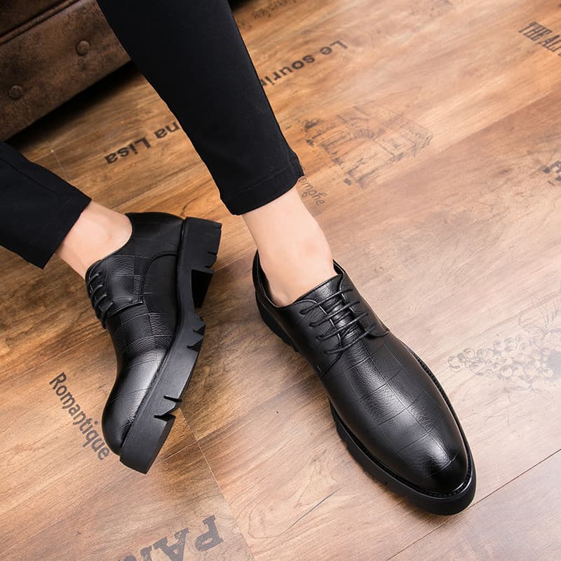 Braddock sapatos de couro aumento interno 8cm britânico 10 versão coreana esculpida boate cabeleireiro sapatos de couro