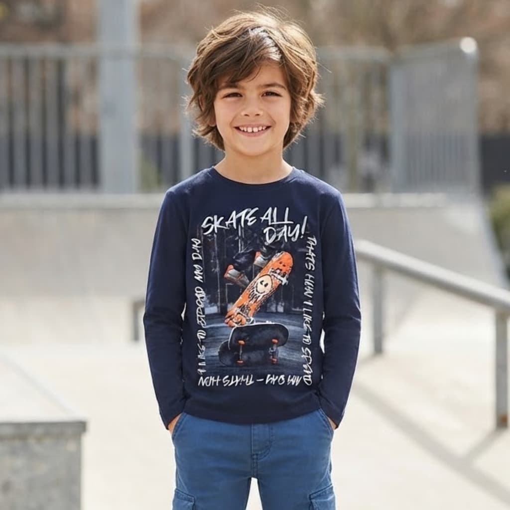 Camiseta Masculina Inverno Skate o dia Todo KYLY