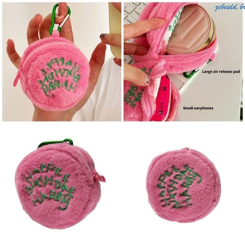 zebeidd Bolsa Moedas Pelúcia Chaveiro Pequena Mudança Maquiagem Portátil Para Cartões Chaves Batons