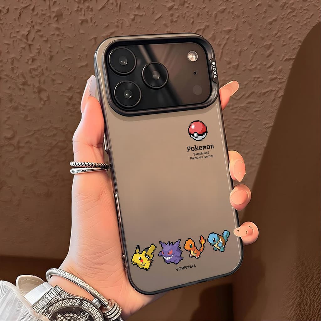 Capinha para iPhone 17/16/15/14/13/12 Pro Max Capinha Pokémon Com Proteção Total De Câmera