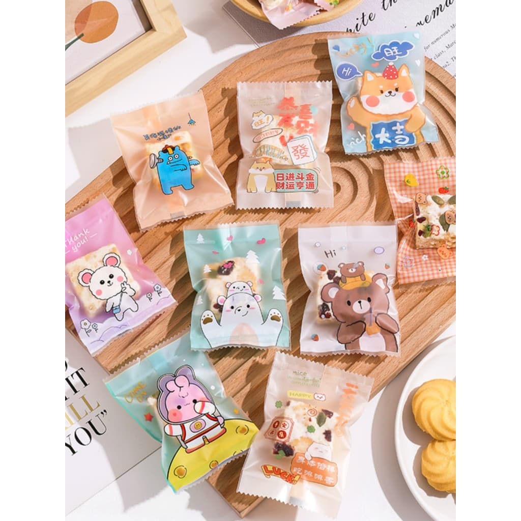 Novo saco de doces pequeno dos desenhos animados floco de neve saco de embalagem crocante Nougat saco de alimentos cozim