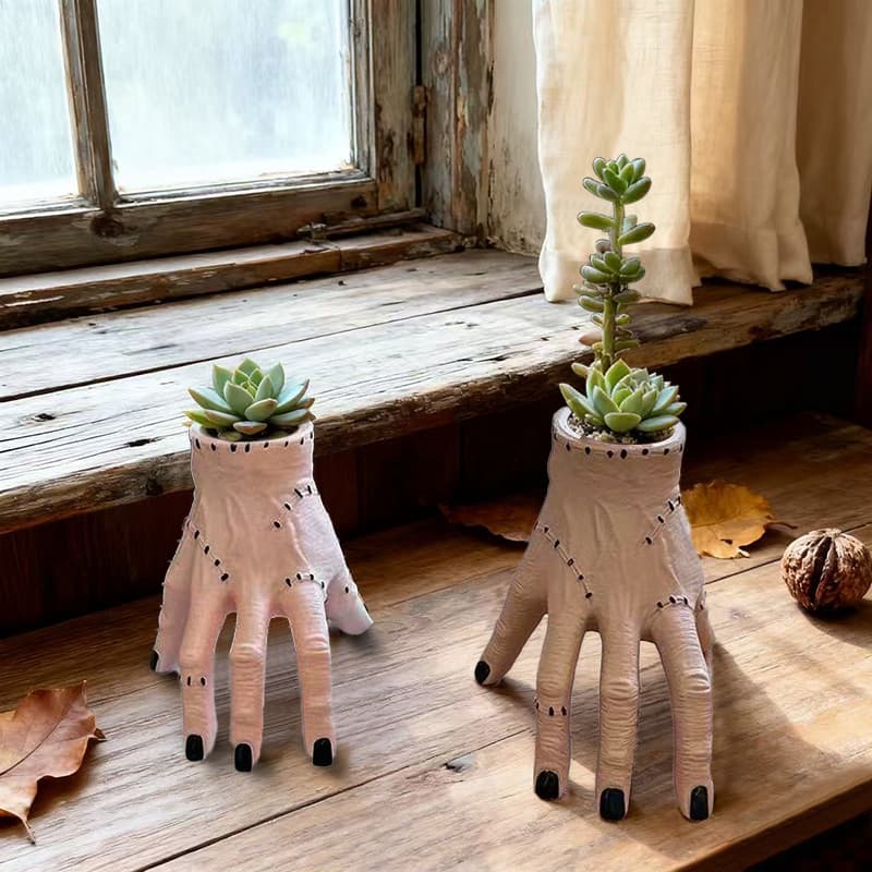 Estilo Horror forma de palma suculenta vaso de flores decoração Desktop ornamentos atmosfera engraçado mão quebrada vaso