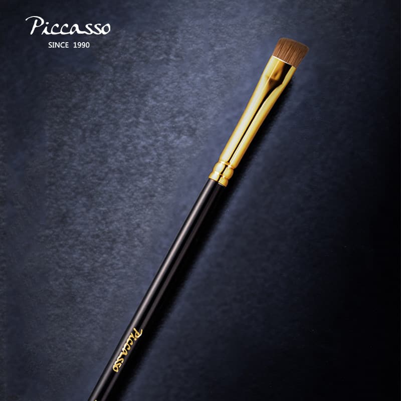 Coreia coreia picasso1304 escova de sobrancelha chanfrada de vison plano 24k bico banhado a ouro mancha Natural uniforme