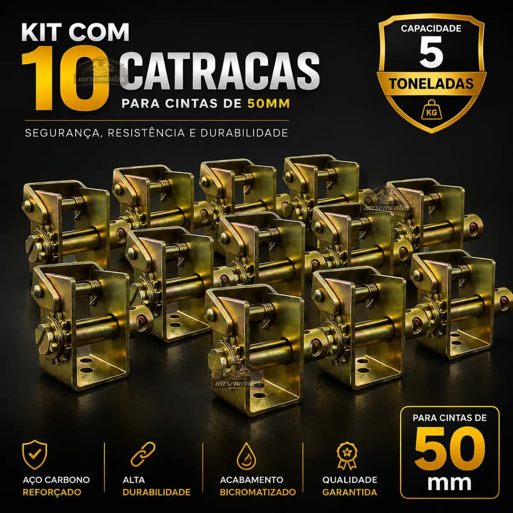 Kit 10 Catraca Fixa Sider 50mm 5 Toneladas Aço Reforçado
