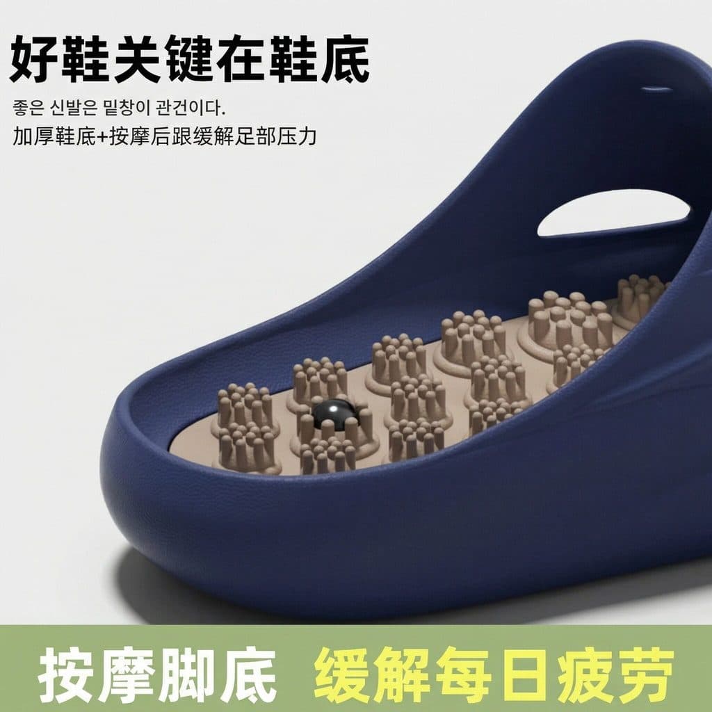 Ímã acuponto massagem partículas chinelos homens 2026 novo estilo Shiatsu placa pé terapia banho Anti-deslizamento desod