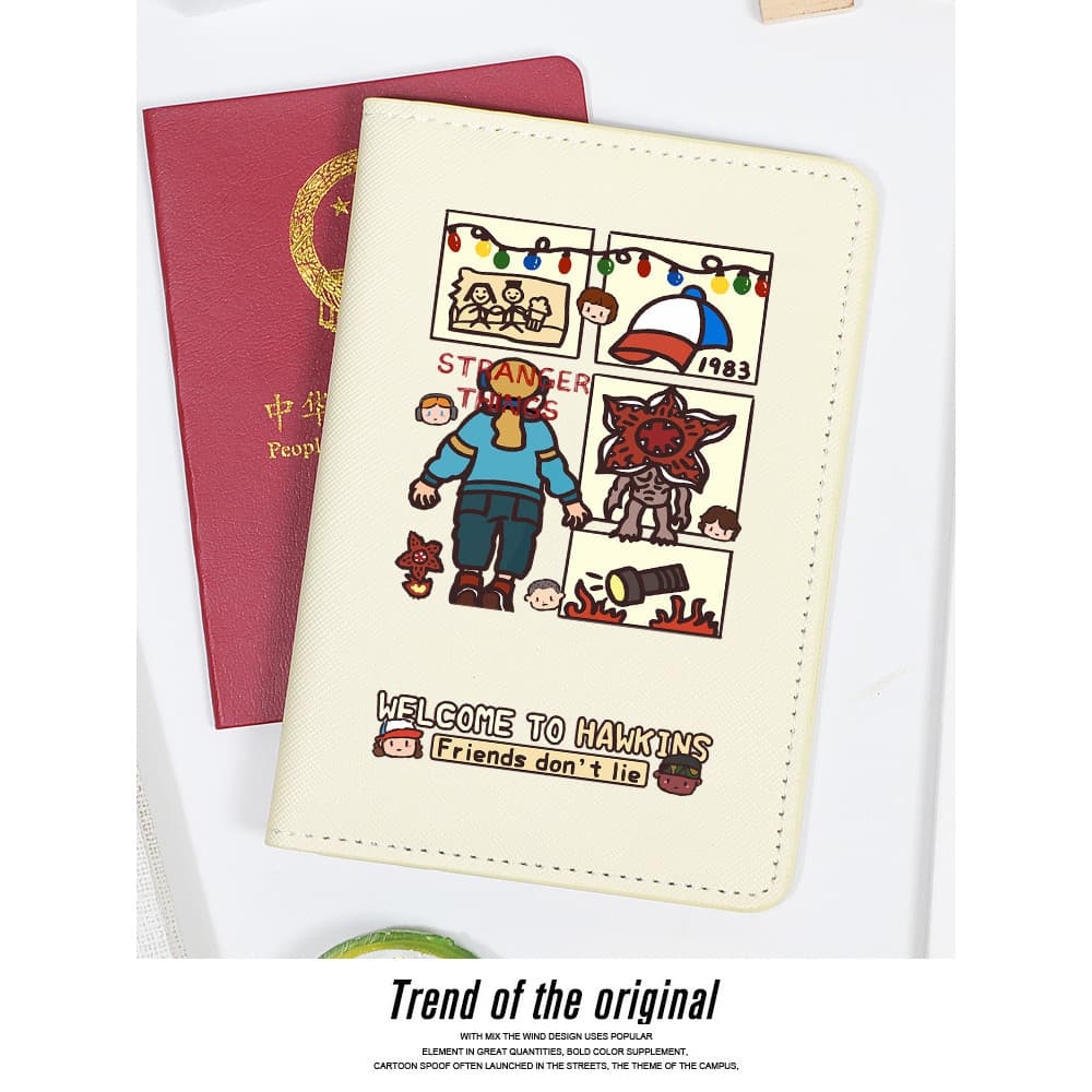 Drama americano StrangerThings StrangerThings Mercadoria Bolsa para passaporte Capa protetora Porta-passaporte Bolsa de