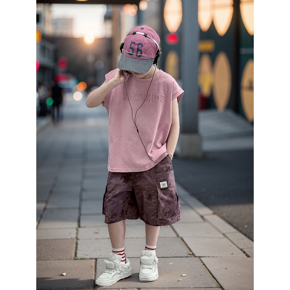 Colete para meninos terno roupas de verão 2026 novo estilo na moda bonito moda verão roupas infantis sem mangas camiseta