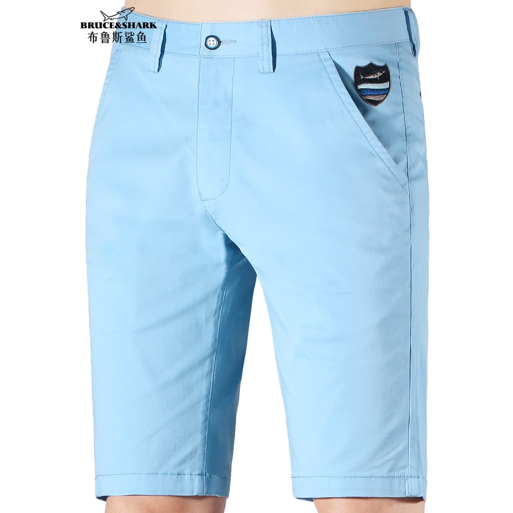 2025 verão novo estilo masculino fino reto Casual Shorts Bruce tubarão solto calças masculinas tamanho grande de cinco p