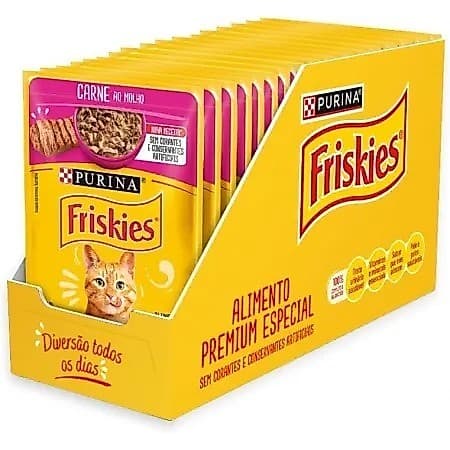 Caixa sachê friskes gatos sabores variados - 15 unidades
