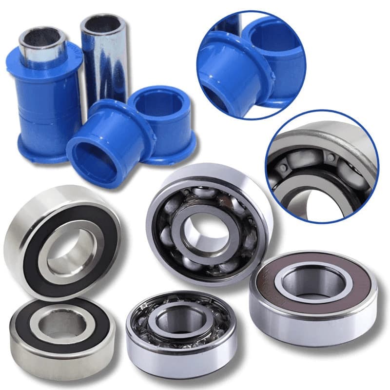 KIT ROLAMENTO RODA TRASEIRA + ROLAMENTO RODA DIANTEIRA + BUCHA DA BALANCA QUADRO ELASTICO TITAN FAN START CG 150 E 160