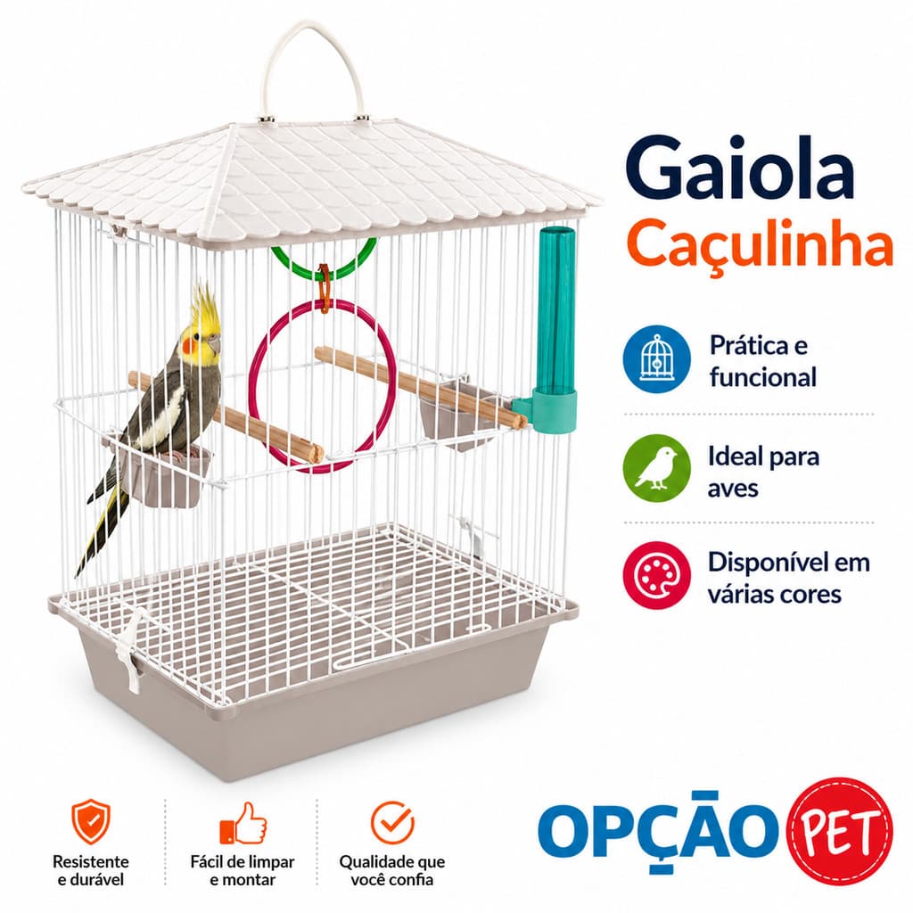 GAIOLA CACULINHA BRANCO - OPÇÃO PET