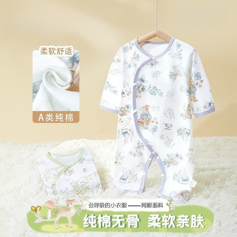 Macacão de bebê primavera outono puro algodão desossado macacão mês inteiro masculino feminino bebê monge roupas recém-n