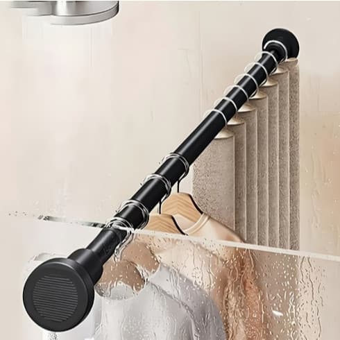 Varão Extensível Ajustável 70cm a 2m para Cortina, Box Banheiro e Suporte Cabides para Armario / Roupa - Cores Variadas
