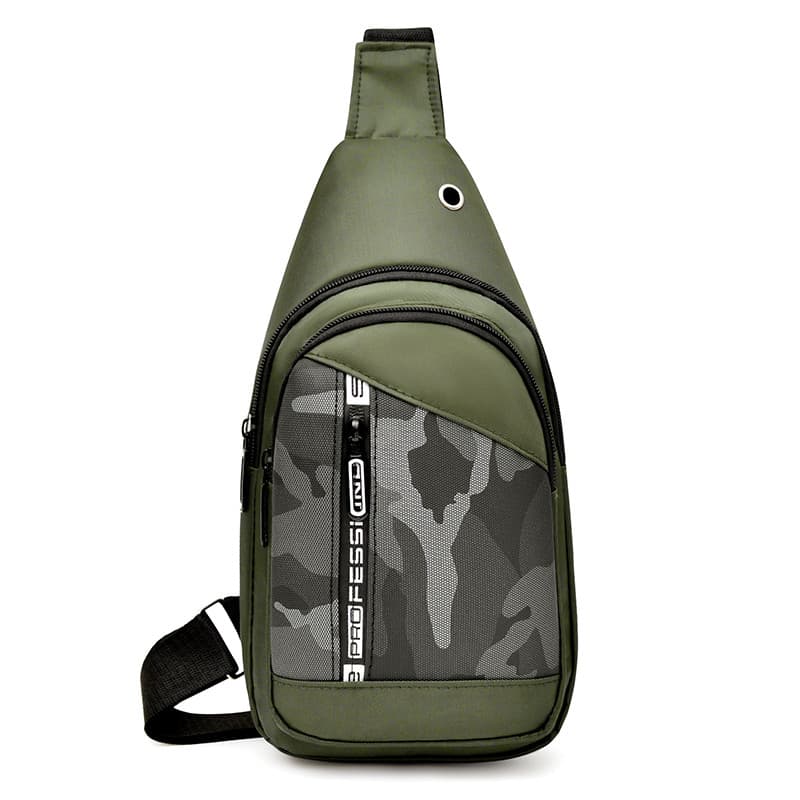 Versão coreana bolsa de peito masculina na moda camuflagem lona pequena mochila bolsa de ombro bolsa mensageiro bolsa de