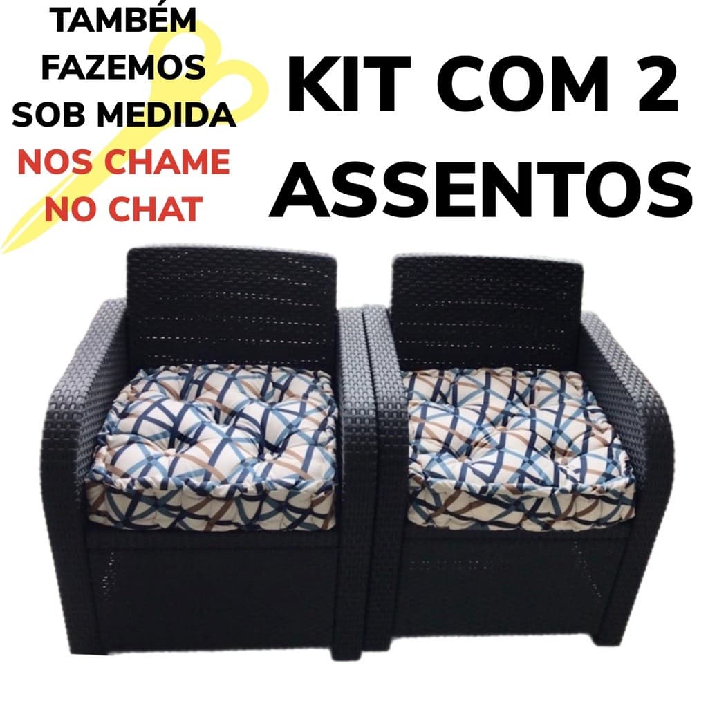 CONJUNTO 2 ALMOFADAS 50X50 X 10 CM FUTON TURCA CHEIA SUEDE  ASSENTO