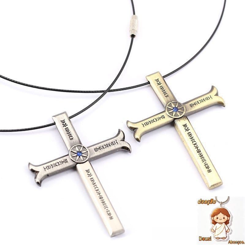 Colar de Anime Acessórios de Joias One Piece Cavaleiro Negro Mihawk Pingente Cruz Colar de Amizade Unissex