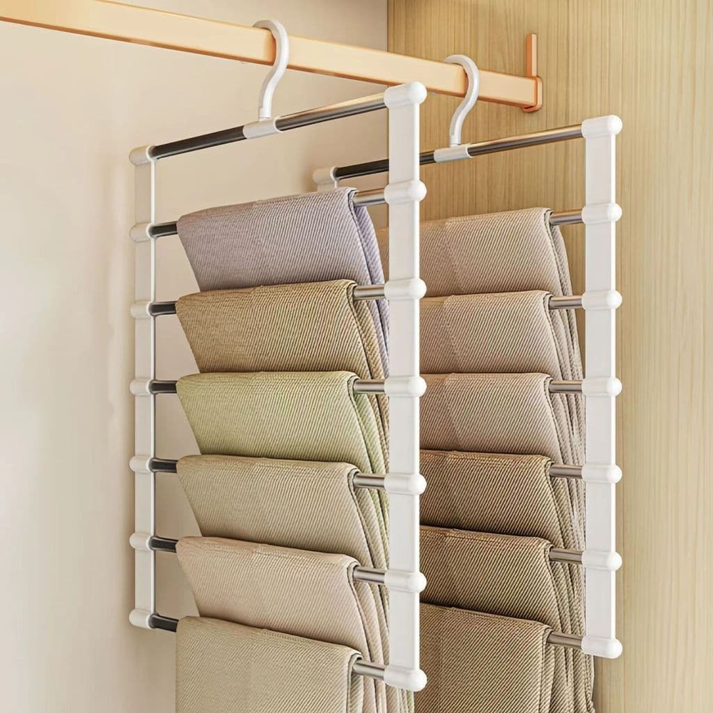 [Estoque pronto] Nuvem Escada Calças Rack Multi-camada Multifuncional Calças Domésticas Cabide Sem Costura Antiderrapant