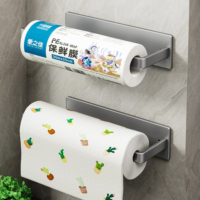 Toalheiro de papel de cozinha, cabide de papel dedicado para uso doméstico, envoltório de plástico, armazenamento de pan