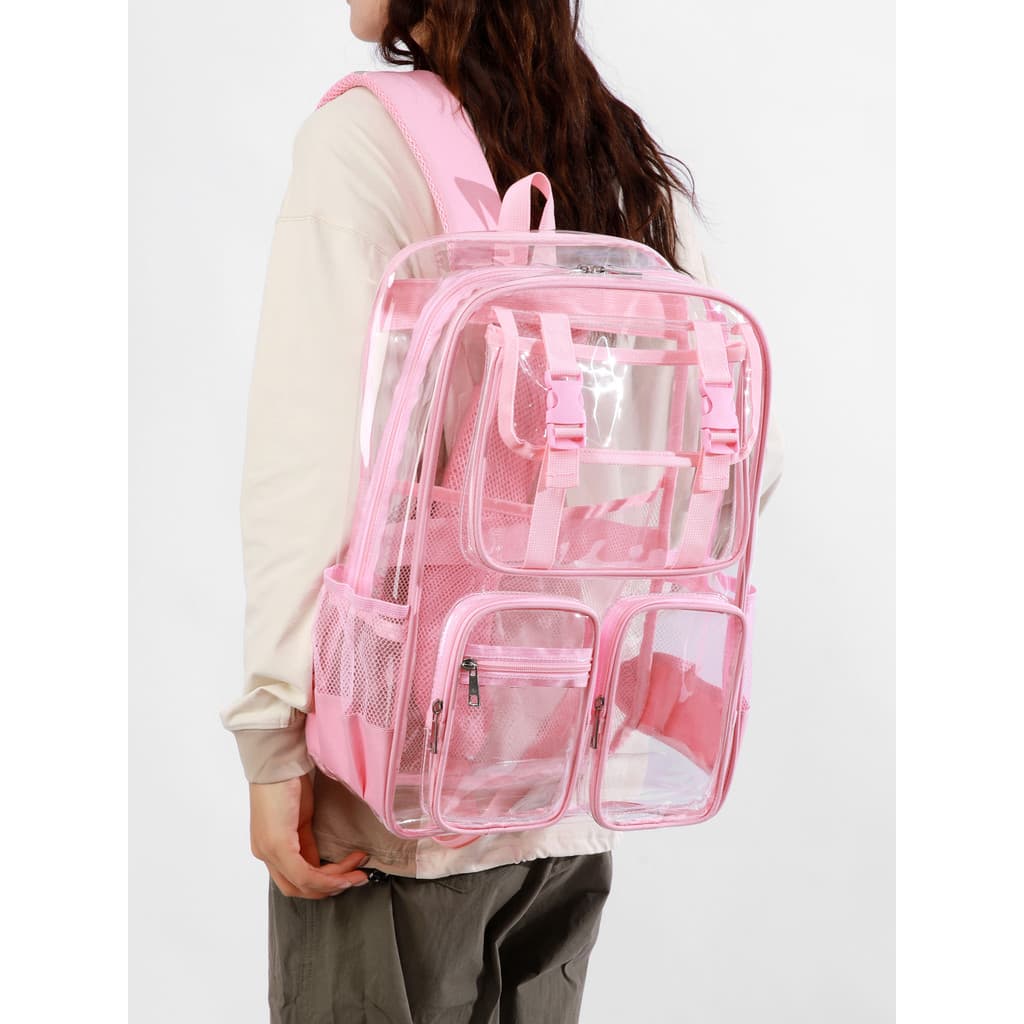 Transparente transparente mochila estudante do sexo feminino grande capacidade à prova dwaterproof água mochila passeio