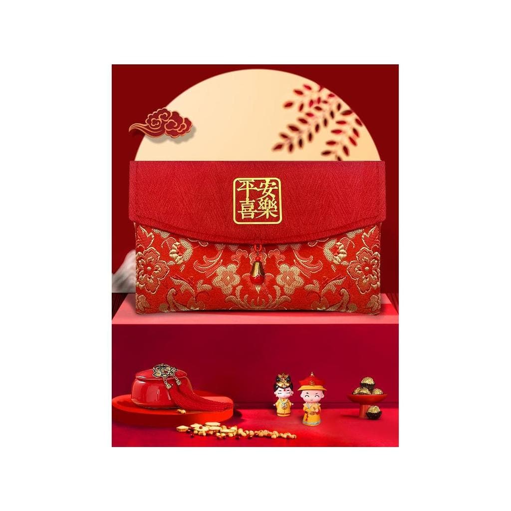 Ano Novo Envelope Vermelho Tecido Cetim Bordado Dez Mil Yuanli Selo Cobra Ano Personalidade Criativa Novo Chinês Estilo