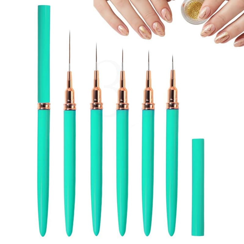 Caneta para nail art com textura metálica, conjunto de canetas para desenho de linhas da série 2026, conjunto de 5 ferra