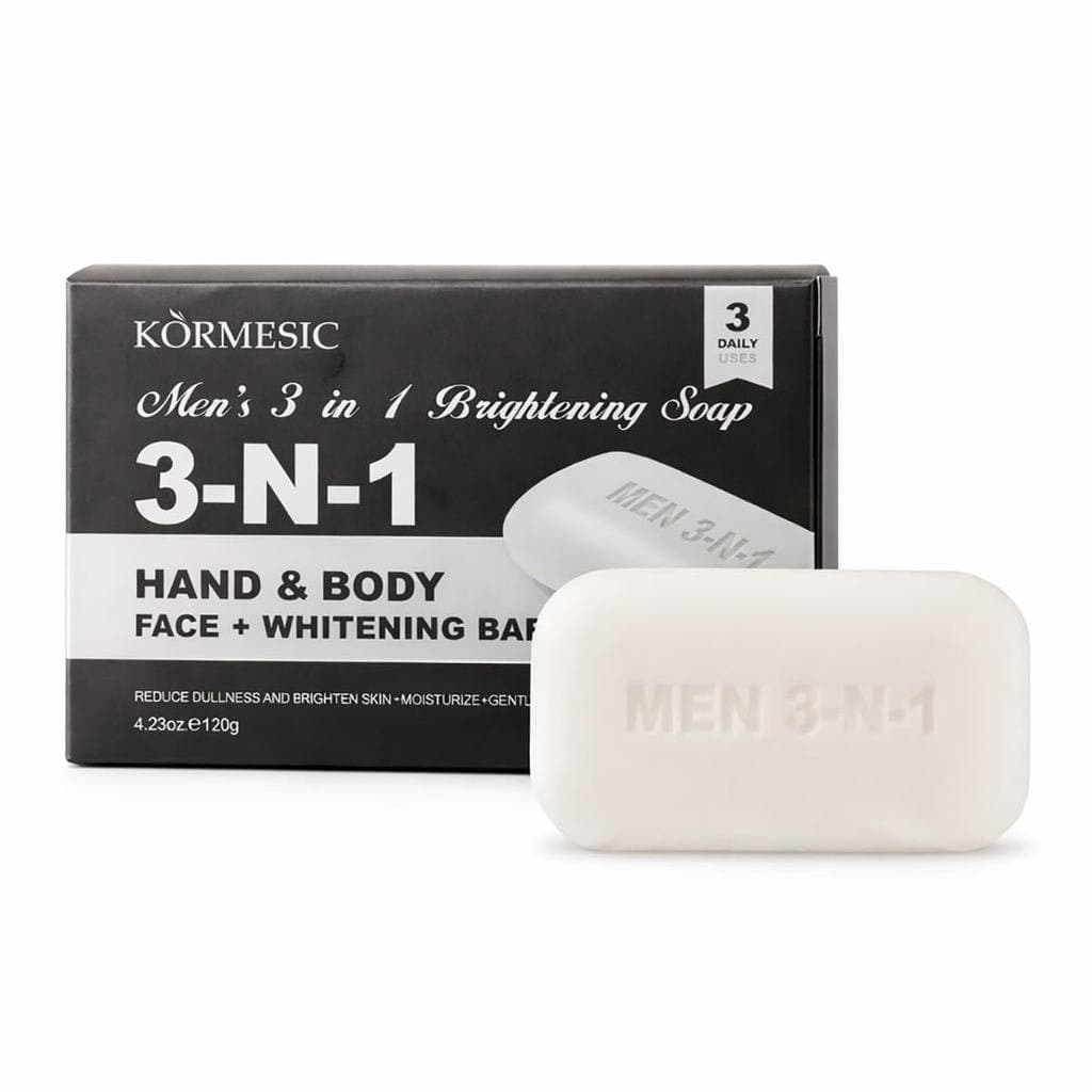 Sabonete em Barra 3 em 1 para Homens, Aroma Natural com Infusão de Ervas, Sabonete Hipoalergênico Vegano para Rosto, Cor