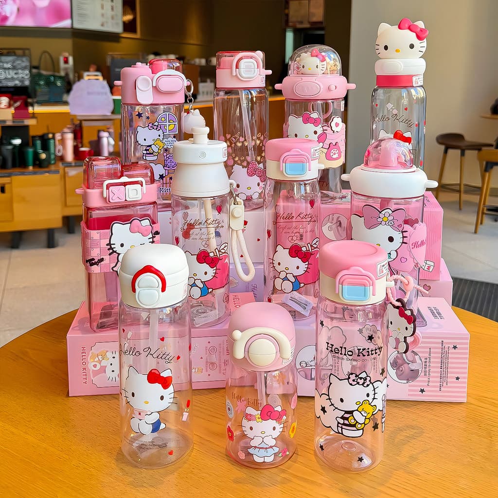 garrafa de agua infantil garrafa de infantil menino garafa de agua infantil HelloKitty Copo de Água Copo de Palha B
