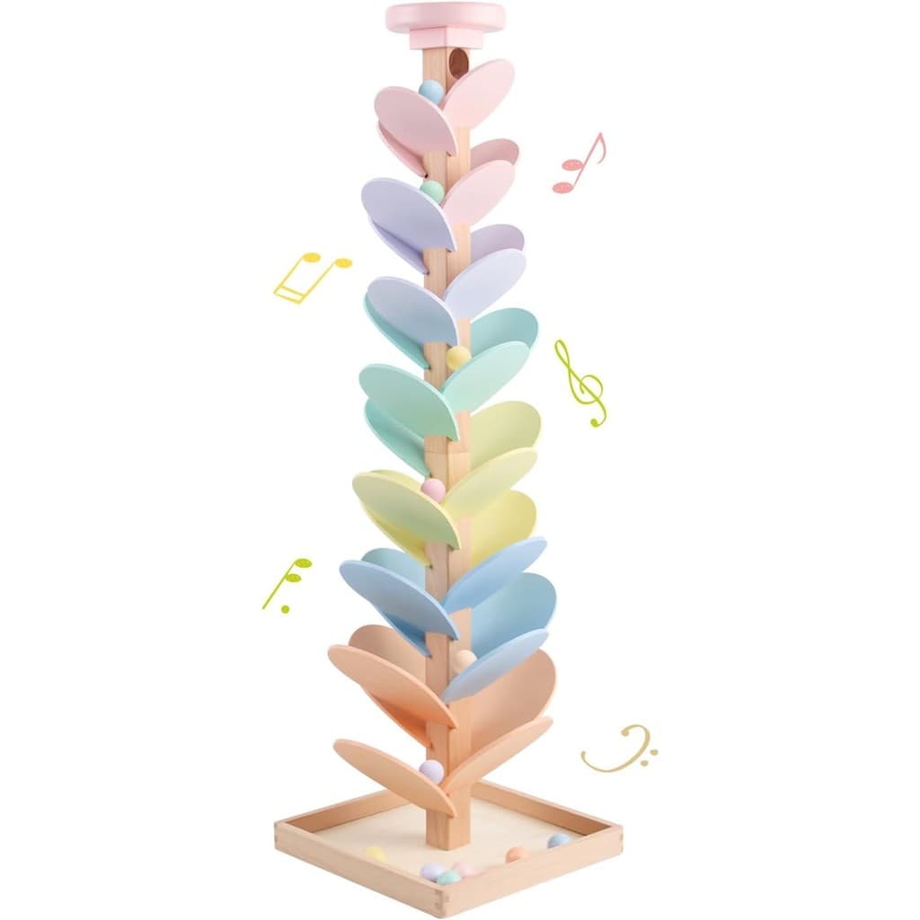 Bola De Corrida De Mármore De Madeira , Brinquedos Montessori Para Crianças De 4 A 8 Meninos , Meninas , Árvore De Músic