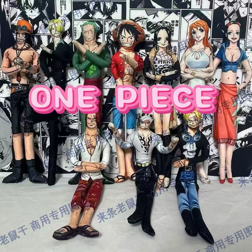 Anime ONE PIECE Bonecos De Pelúcia Abstratos Fofos Luffy Zoro Nami Usopp Sanji Chopper Robin Brinquedos Presente Para Cr