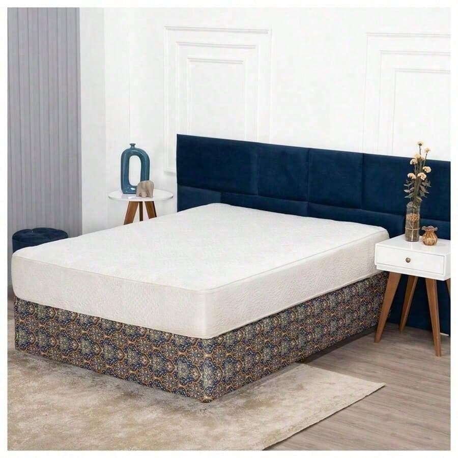 Saia Para Cama Box Malha Gel Com Elástico Ajuste Perfeito Cobre Box Solteiro Casal Queen King