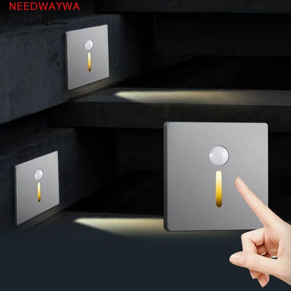 NEEDWAYWA LED Lanterna Para Escada , Lâmpada De Parede Inteligente Com Sensor De Movimento , Luz Moderna Criativa Embuti