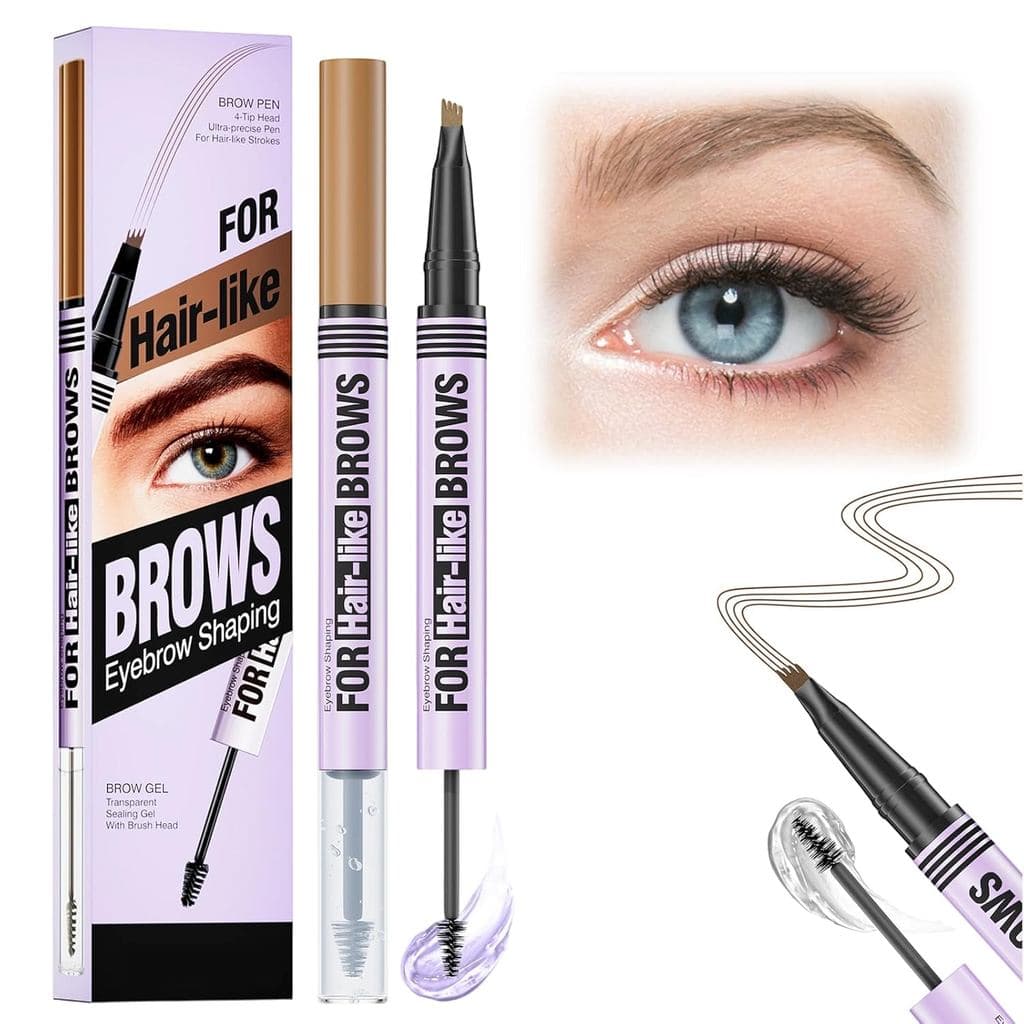 Lápis de Sobrancelha para Microblading, Caneta de Sobrancelha 2 em 1 com Ponta Dupla, Modelo 2026 Aprimorado, Ponta Micr