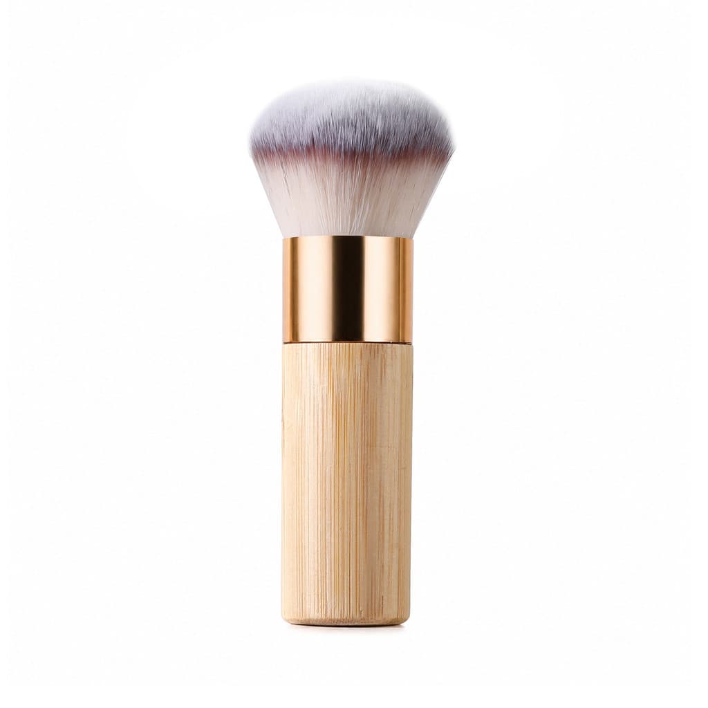 Pincel De Pó Grande Com Cabo De Bambu , Escova De Cabelo Macio E Fofo , Blush De Configuração Facial , Ferramenta De Maq