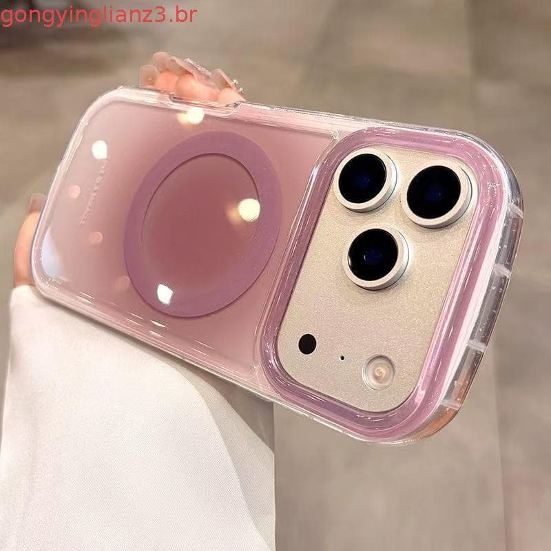 Luxo Magnético Com Cordão Caso Para IPhone 17 16 15 14 Pro Max Gradiente Silicone À Prova De Choque Capa Pára-Choques