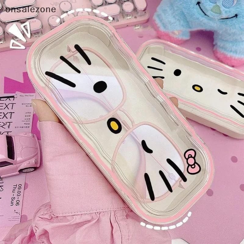 OZTH Estojo Transparente para Óculos de Sol Hello Kitty, Caixa de Armazenamento Portátil para Viagem Me KP2X